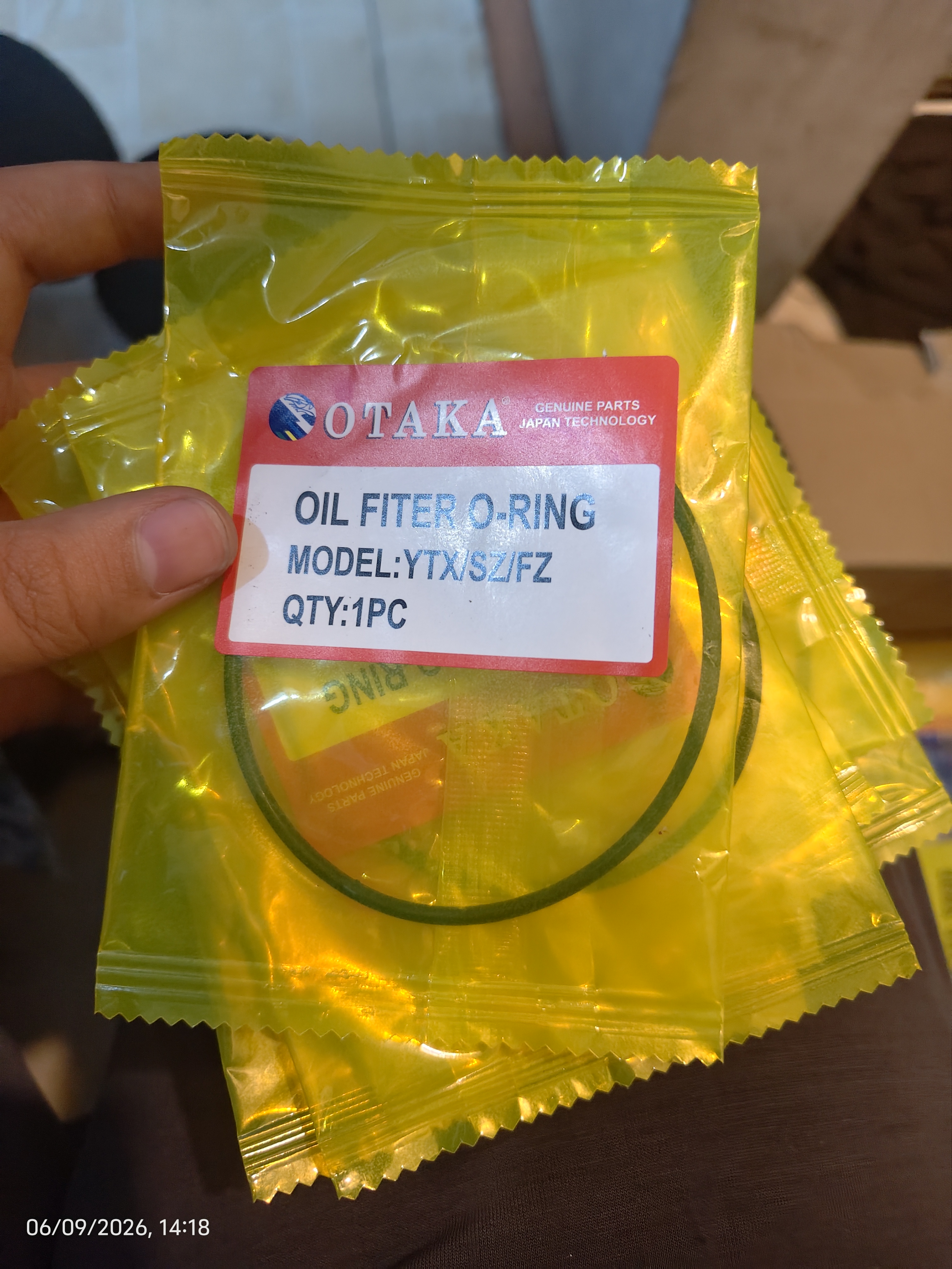 OIL FILTER O RING YTX